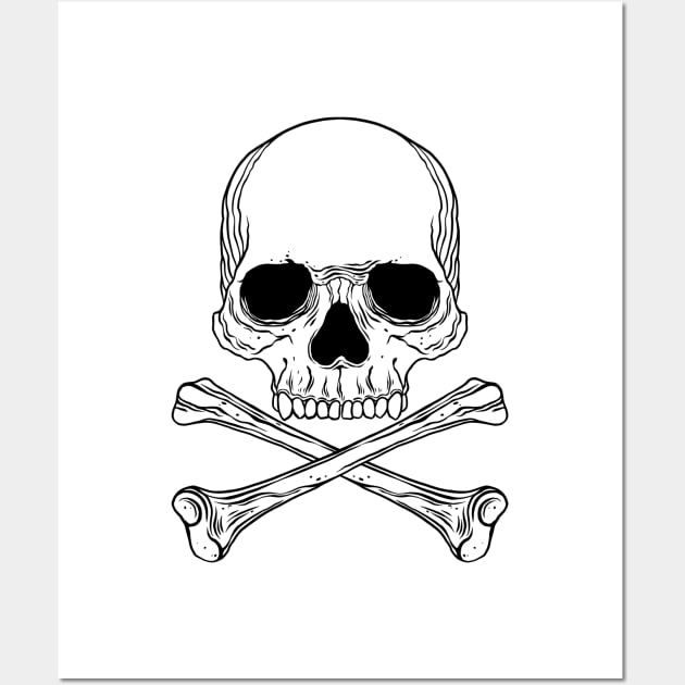 Cross bones and skull Wall Art by OccultOmaStore